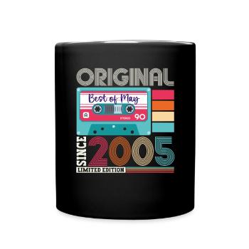 18 Birthday Man Woman Cassette May Vintage 2005 - Full Colour Mug - black - Front