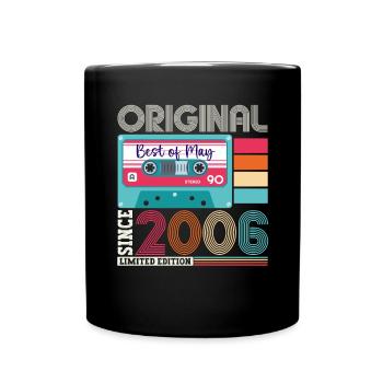 17 Birthday Man Woman Cassette May Vintage 2006 - Full Colour Mug - black - Front
