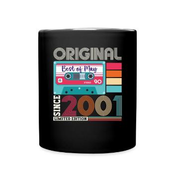 22 Anniversaire Homme Femme Cassette Mai Vintage 2001 - Mug uni - noir - Devant