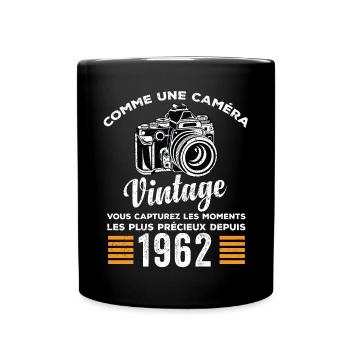 Caméra vintage 1962 cadeau anniversaire humour - Mug uni - noir - Devant
