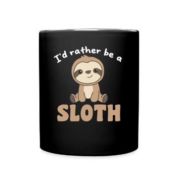 Je préfère être un paresseux - paresseux mignon - Mug uni - noir - Devant