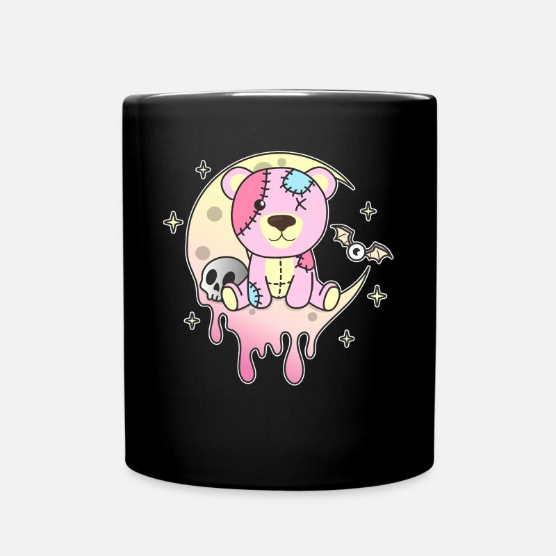 Kawaii Gothic Bär Pastellfarben Gothic Goth - Tasse einfarbig - Schwarz