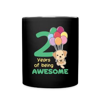 Labrador pour les enfants de 2e anniversaire de deux ans - Mug uni - noir - Devant