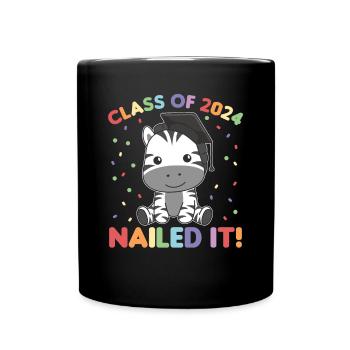Kids Class of 2024 nailed it Zebra - Tasse einfarbig - Schwarz - Vorne