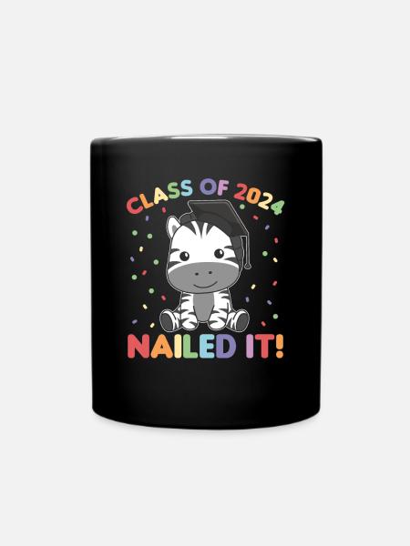 Kids Class of 2024 nailed it Zebra - Tasse einfarbig - Schwarz
