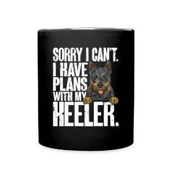 Bouvier australien chien rouge bleu talon - Mug uni - noir - Devant