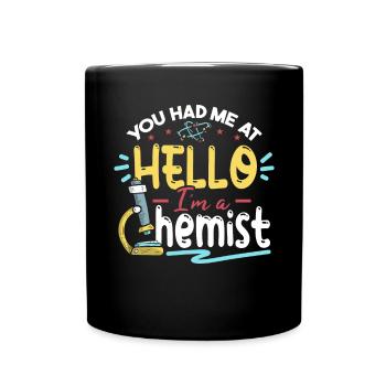 Tu m’as eu à Je suis un chimiste - Mug uni - noir - Devant