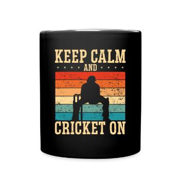 Ruhe Bewahren Und Cricket Anziehen - Tasse einfarbig - Schwarz - Vorne