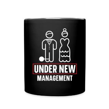Bride And Groom Wedding Day Marriage Just Married - Full Colour Mug - black - Front