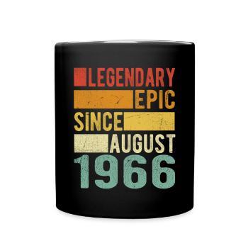 Birthday: August 1966 Legendary Epic - Full Colour Mug - black - Front