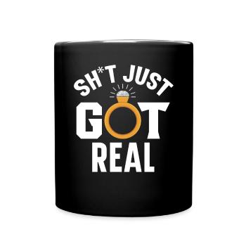 Bride And Groom Wedding Day Marriage Just Married - Full Colour Mug - black - Front