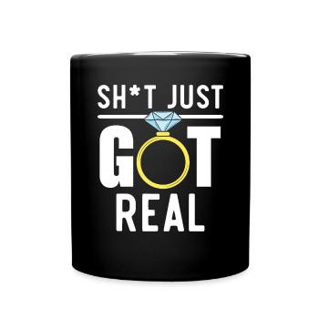 Bride And Groom Wedding Day Marriage Just Married - Full Colour Mug - black - Front