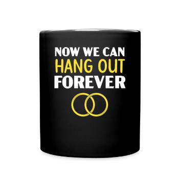 Bride And Groom Wedding Day Marriage Just Married - Full Colour Mug - black - Front