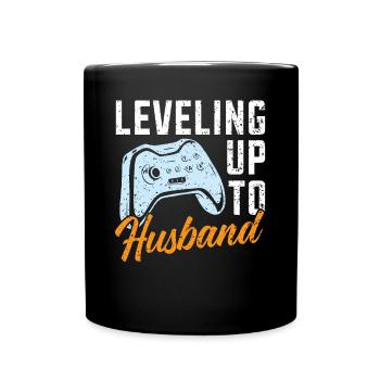 Bride And Groom Wedding Day Marriage Just Married - Full Colour Mug - black - Front