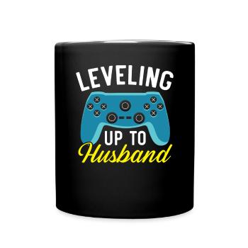 Bride And Groom Wedding Day Marriage Just Married - Full Colour Mug - black - Front
