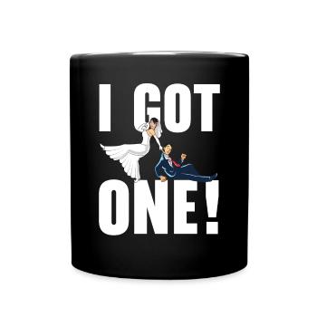 Bride And Groom Wedding Day Marriage Just Married - Full Colour Mug - black - Front