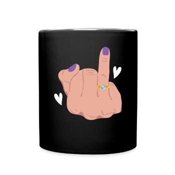 Bride And Groom Wedding Day Marriage Just Married - Full Colour Mug - black - Front