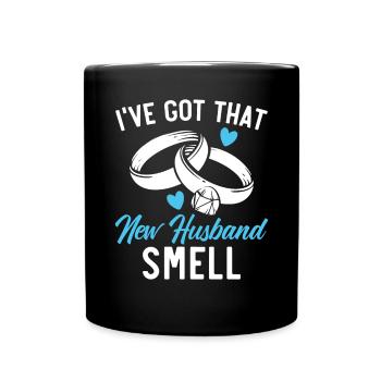 Bride And Groom Wedding Day Marriage Just Married - Full Colour Mug - black - Front