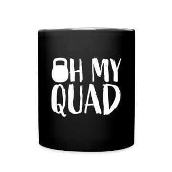 Lustiges Workout Quadrizeps Muskeln Kettlebell I Oh M - Tasse einfarbig - Schwarz - Vorne