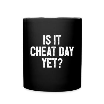 Funny Workout Fitness Gym Training I Is It Cheat D - Full Colour Mug - black - Front