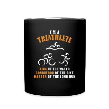 Triathlete King Conqueror Master Training Profi - Tasse einfarbig - Schwarz - Vorne