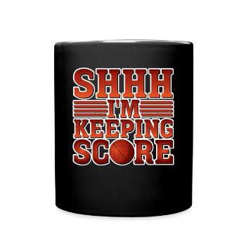 Chut, je garde le score 5 - Mug uni - noir - Devant