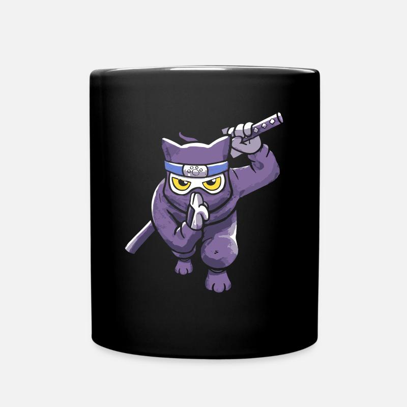 Cat Ninja Japon Kitsune Style Samouraï japonais - Mug uni - noir