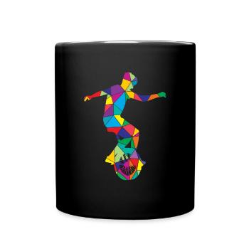 Unicycle Polygon Unicyclist - Full Colour Mug - black - Front