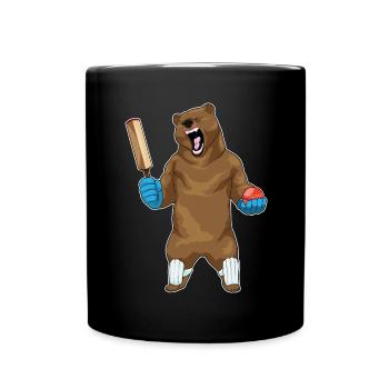 Bear Cricket Cricket Bats - Full Colour Mug - black - Front