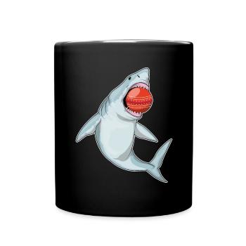 Shark Cricket Cricket Ball - Full Colour Mug - black - Front