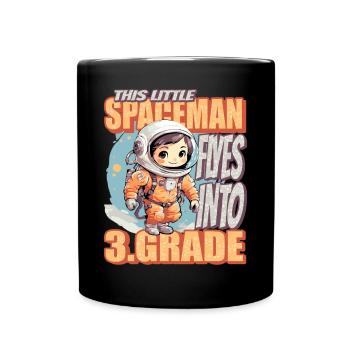 This little astronaut flies into the third - Full Colour Mug - black - Front