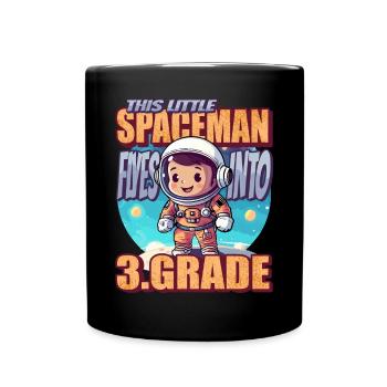 This little astronaut flies into the third - Full Colour Mug - black - Front