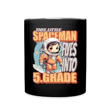 This little astronaut flies into the fifth - Full Colour Mug - black - Front