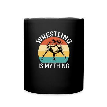 Wrestling Männer Frauen Kinder Wrestler Wrestling - Tasse einfarbig - Schwarz - Vorne
