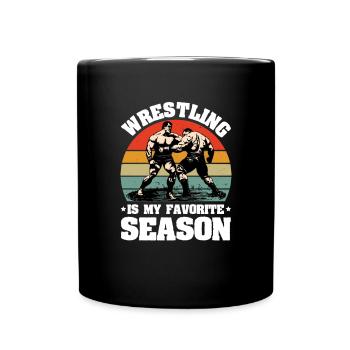 Wrestling Männer Frauen Kinder Wrestler Wrestling - Tasse einfarbig - Schwarz - Vorne