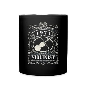Vintage 1971 Violinist Geburtstag Geschenk Hobby - Tasse einfarbig - Schwarz - Vorne