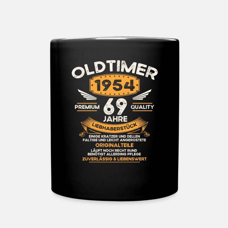 69. Geburtstag Mann Oldtimer Jahrgang 1954 Orange - Tasse einfarbig - Schwarz