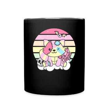 Kawaii Gothic Raccoon Pastel Gothic - Full Colour Mug - black - Front