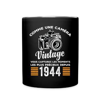 Caméra vintage 1944 cadeau anniversaire humour - Mug uni - noir - Devant