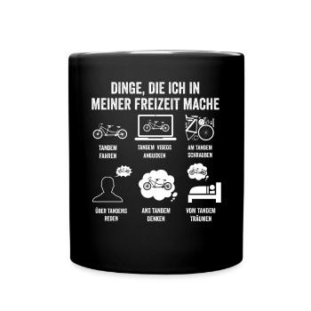 Fahrrad Radfahrer Tandem - Tasse einfarbig - Schwarz - Vorne