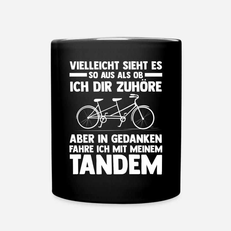 Fahrrad Radfahrer Tandem - Tasse einfarbig - Schwarz