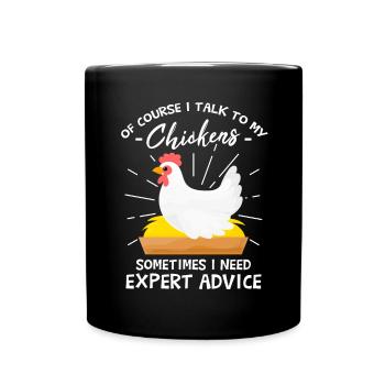 Funny Farming Chicks Hen House Chicken - Full Colour Mug - black - Front