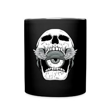 Weirdcore Aesthetic Skull Eyeball - Full Colour Mug - black - Front