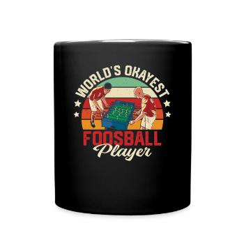 Retro Table Soccer Cool World's Okayest Foosball P - Full Colour Mug - black - Front