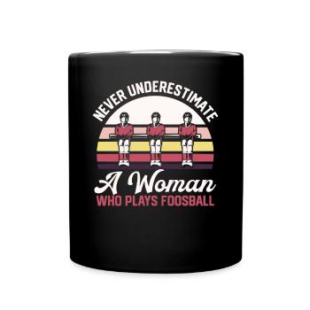 A Woman Who Plays Foosball Retro Table Soccer Vint - Full Colour Mug - black - Front