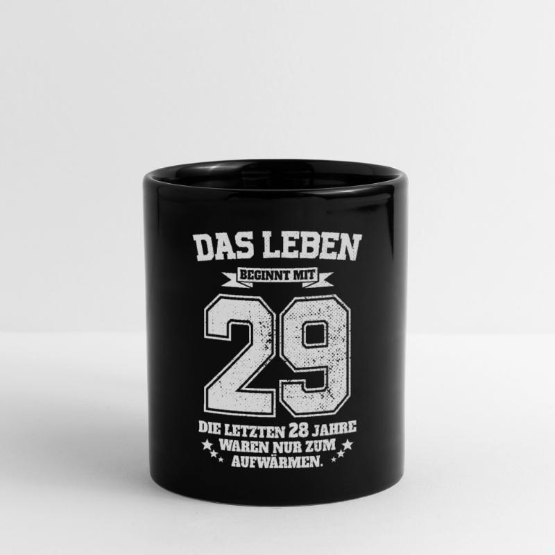 29. Geburtstag Geschenk Das Leben Beginnt Mit 29 Tasse einfarbig