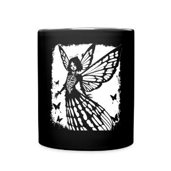 Fairycore Aesthetics Skeleton Fairy Goth Gothic G - Full Colour Mug - black - Front