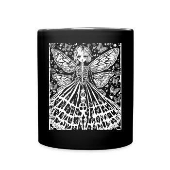 Fairycore Aesthetics Skeleton Fairy Goth Gothic G - Full Colour Mug - black - Front