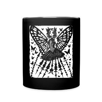 Fairycore Ästhetik Grunge Skelett Fee Goth G - Tasse einfarbig - Schwarz - Vorne