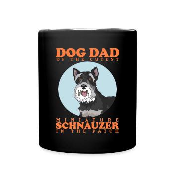 Zwergschnauzer Dad Schnauzer Hund Geschenk - Tasse einfarbig - Schwarz - Vorne